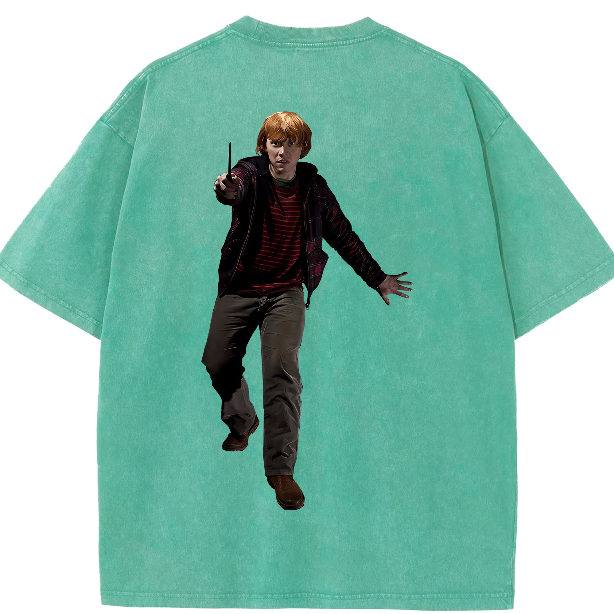 （画像用） Harry Potter ハリー・ポッターシリーズ 綿100% ヴィンテージ風 半袖Tシャツ（背面プリント）